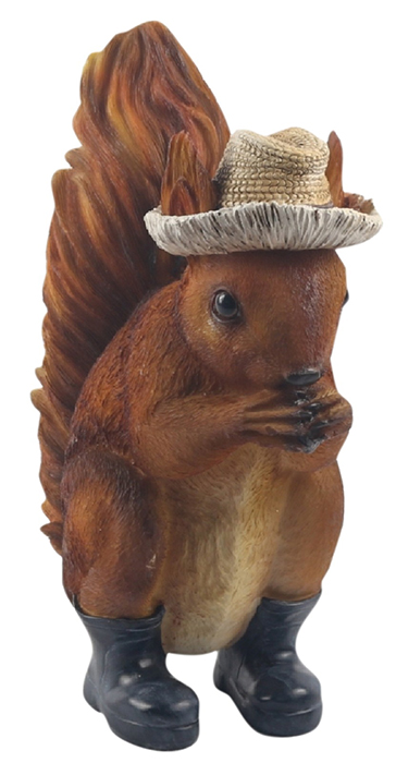 Resin Squirrel With Hat - Click Image to Close
